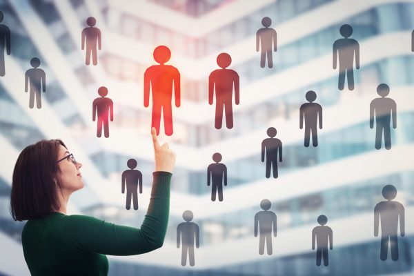Woman Choosing Staff Accept A Different Person From The Crowd. E motor vehicle reports for employment screening